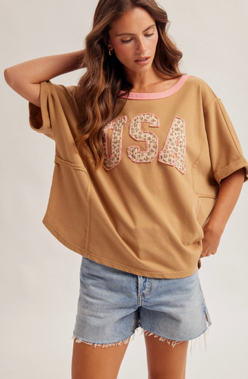 USA Star Patch Top