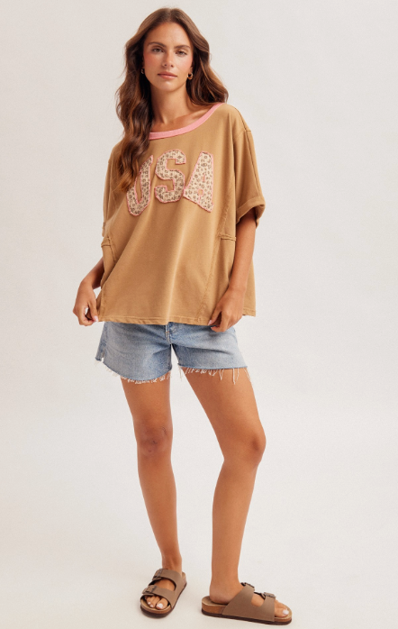 USA Star Patch Top