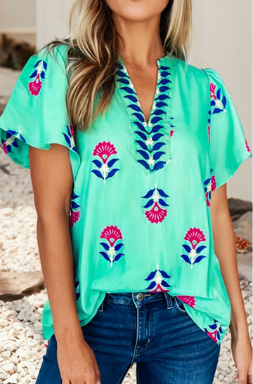Flutter Sleeve Floral Top