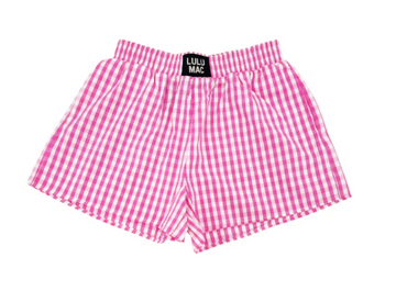 LuLu Mac Gingham Boxer Shorts - Pink