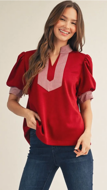 Charming Small Striped Detailed Top