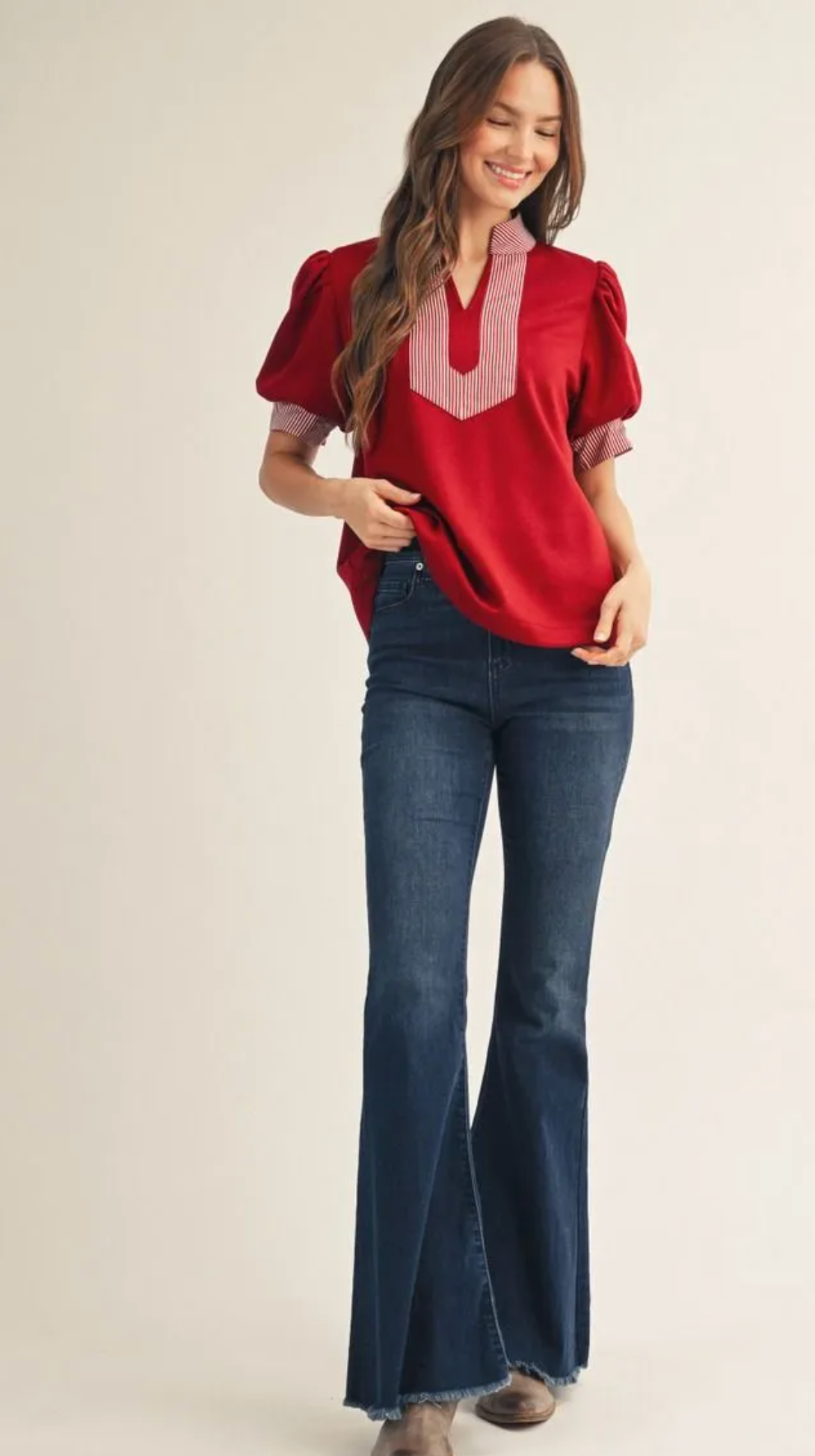 Charming Small Striped Detailed Top