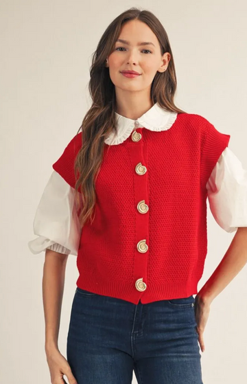 Button Detailed Sweater Vest