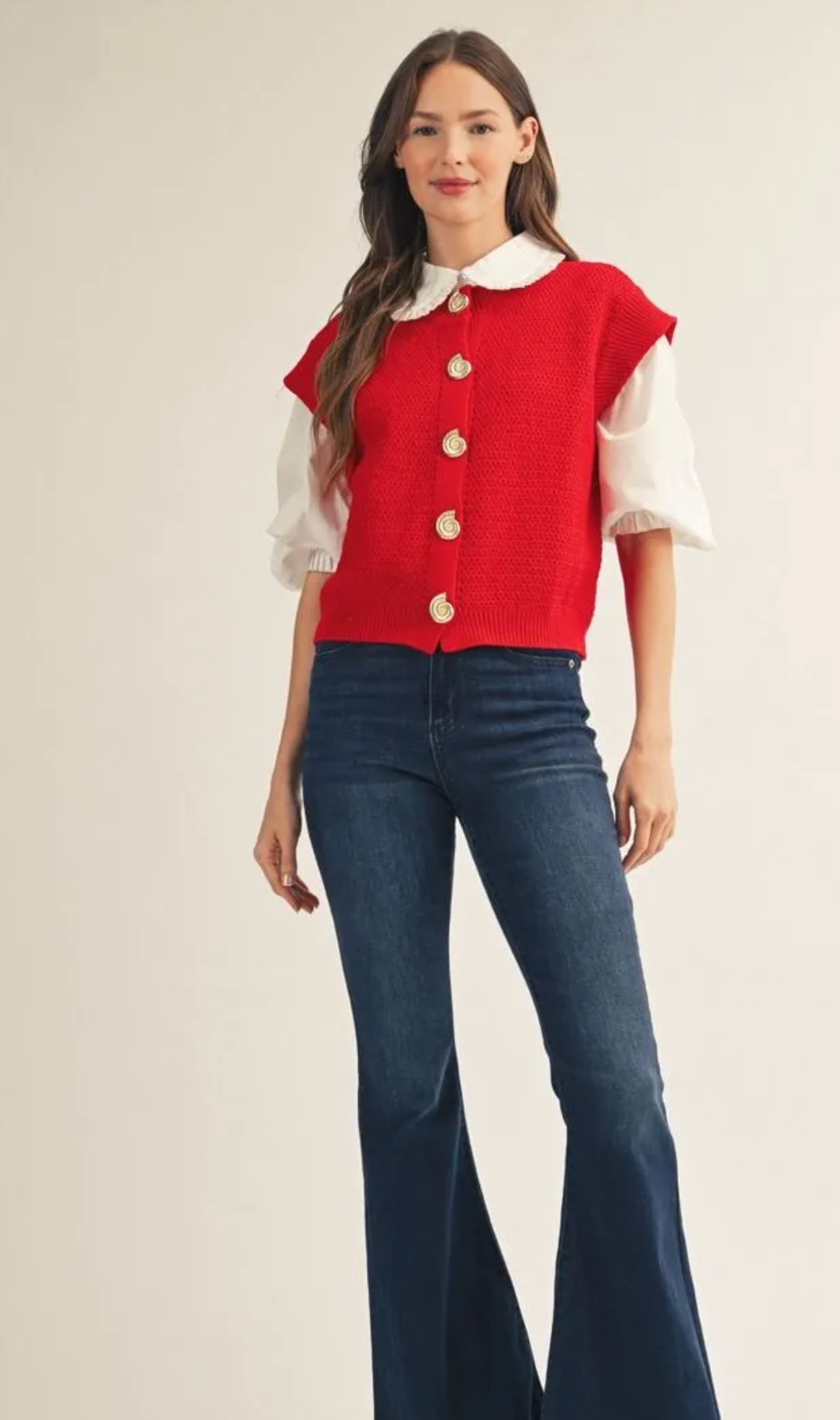 Button Detailed Sweater Vest