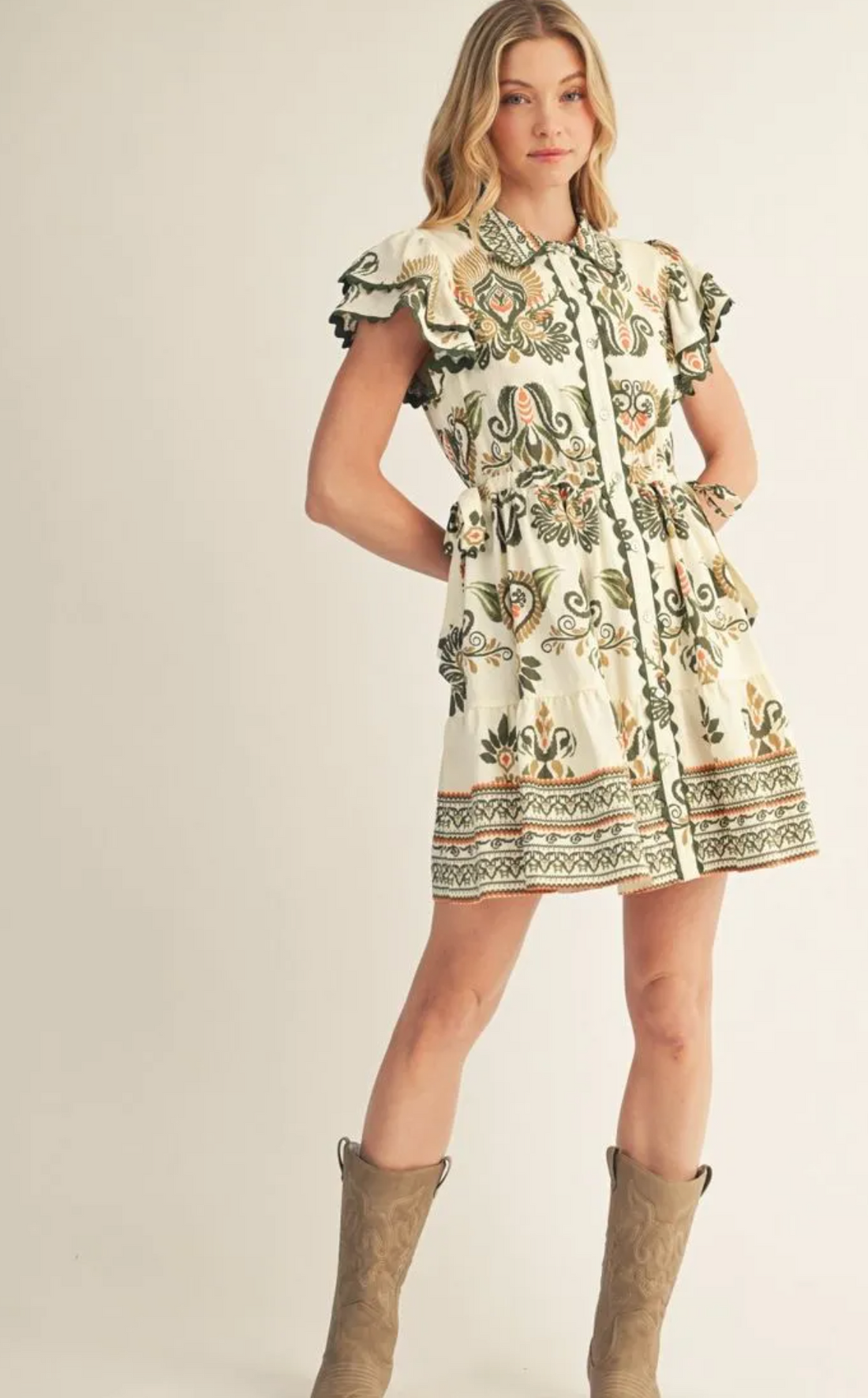 Flattering Floral Detailed Dress