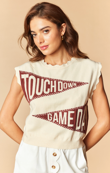 Vintage Touchdown Game Day Knit Top