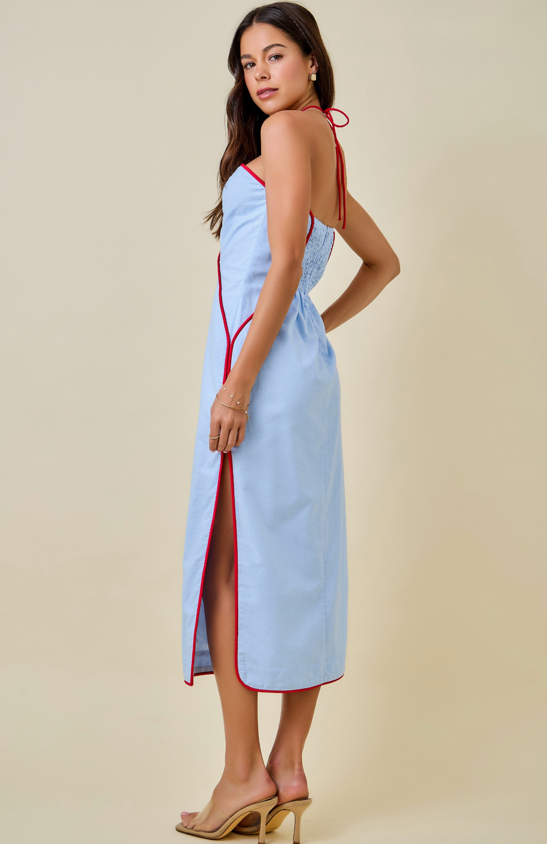 Game Day Halter Piping Dress