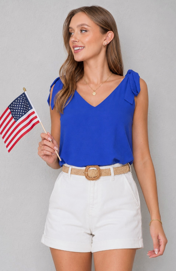 Game Day Tie Shoulder Top