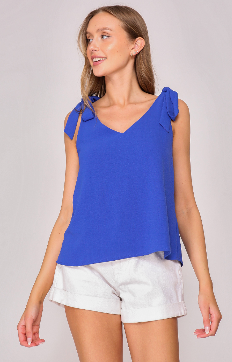 Game Day Tie Shoulder Top