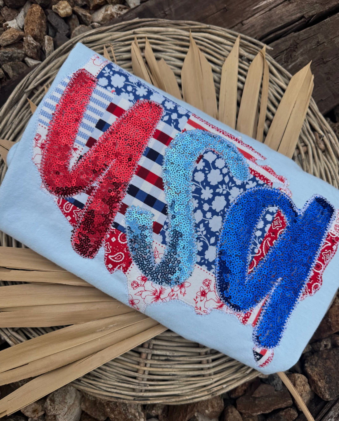 Patchwork USA Patriotic 4th of July T-Shirt
