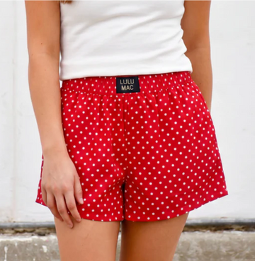 LuLu Mac Polka Dot Boxer Shorts - Red