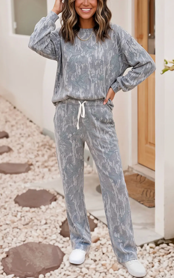 Ladies Camo Print Drawstring set