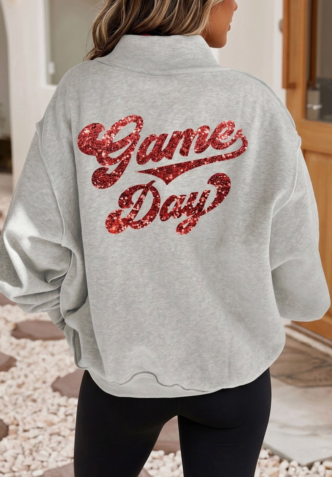 Game Day Mock Neck Pullover