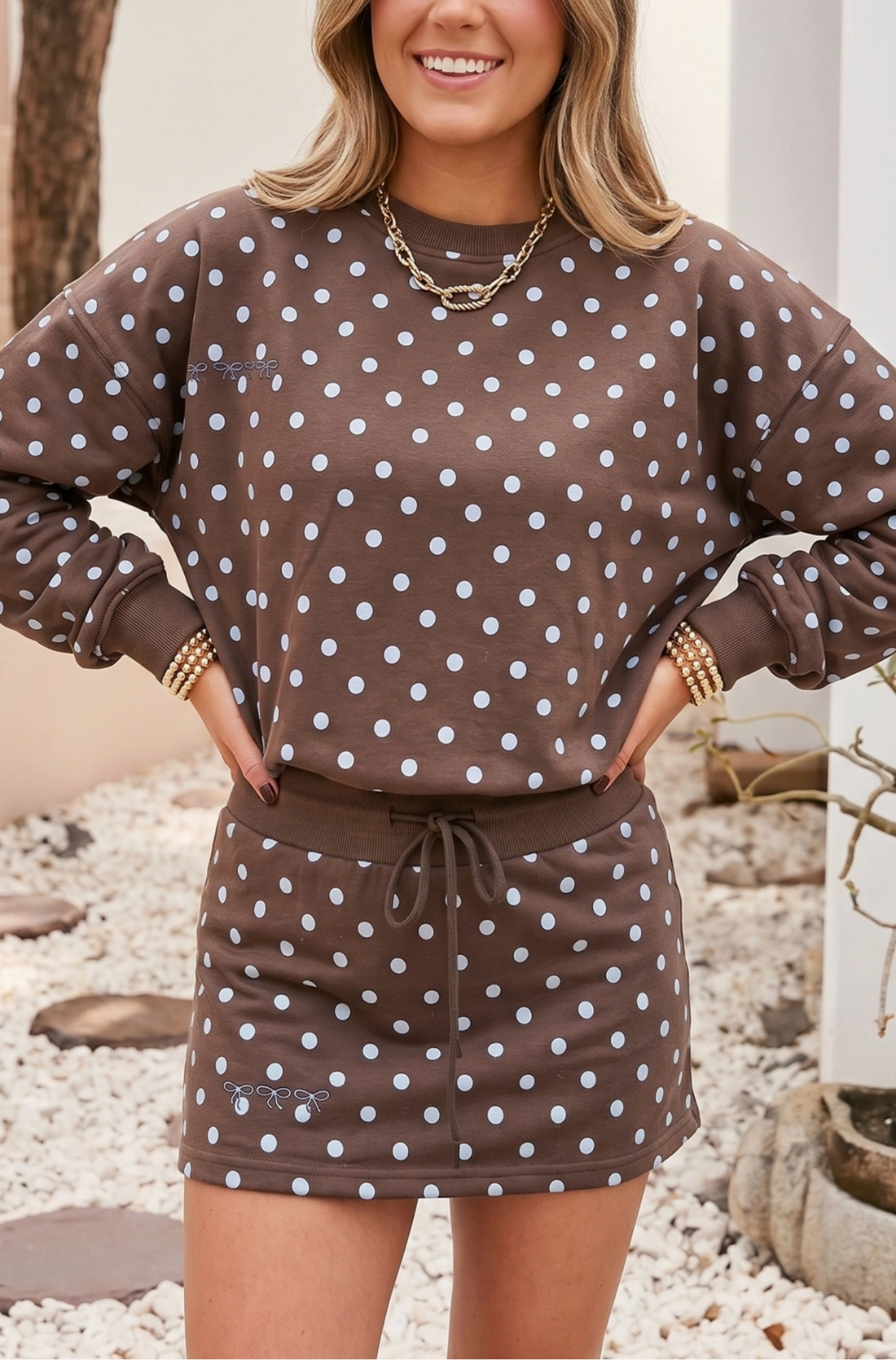Polka Dot Brown Set