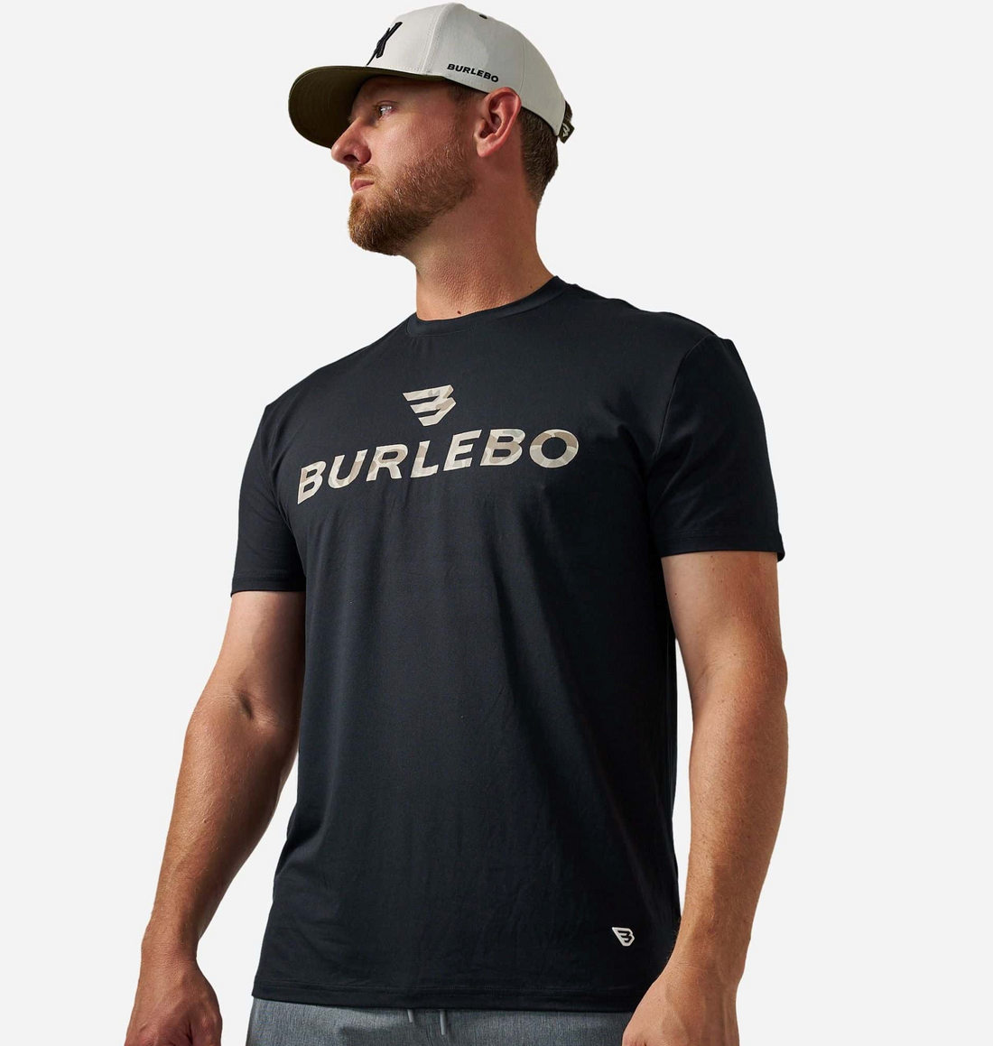 Go To Tee - Flying B Logo - Black and Classic Deer Camo