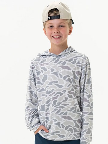 Youth Performance Hoodie - White Camo