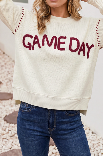 Game Day Stitched Edge Sweater