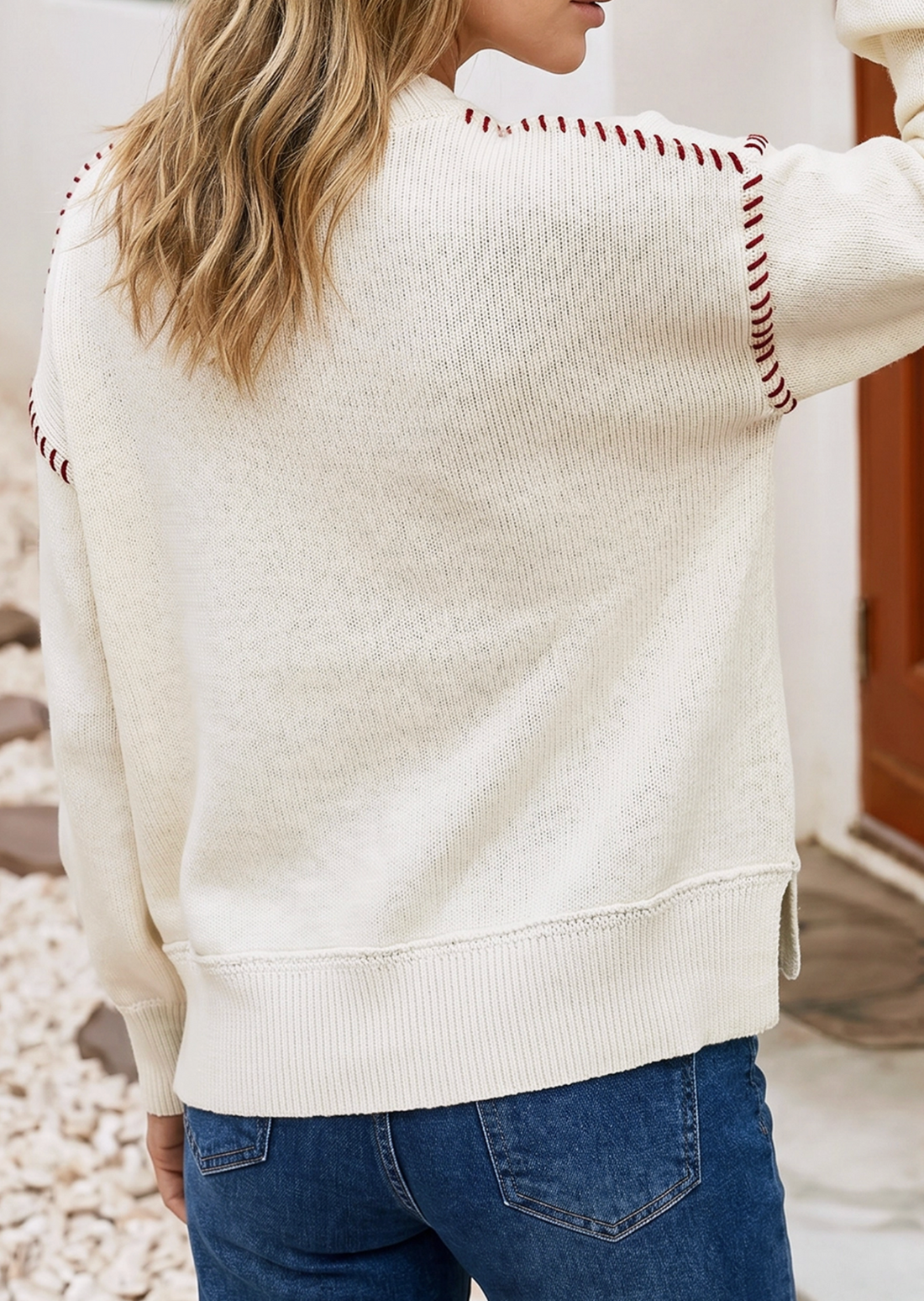 Game Day Stitched Edge Sweater