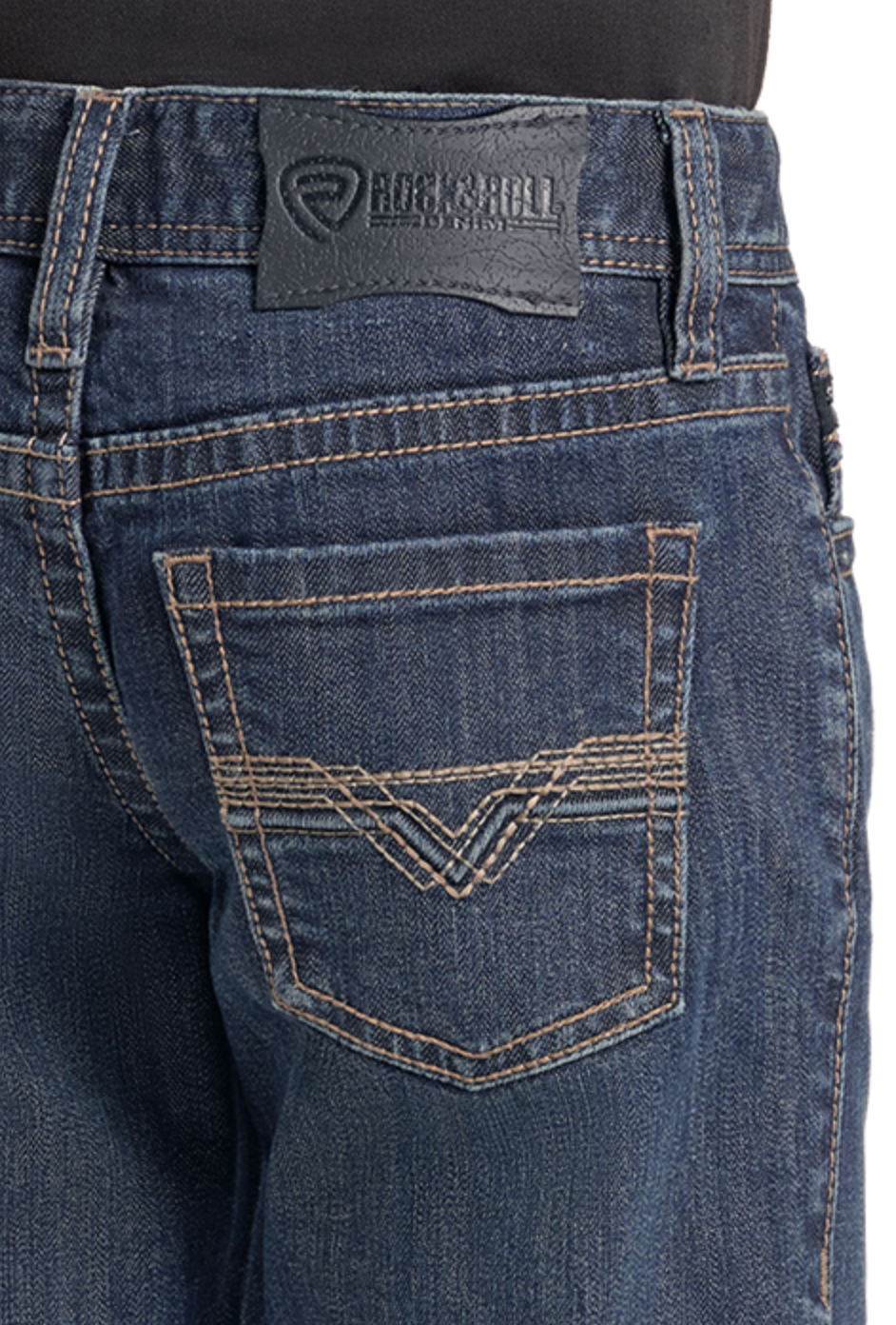 Boy's Two Tone Stitched Bootcut Jean