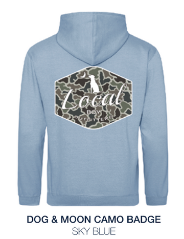Men's Hoodie Dog & Moon Camo Badge