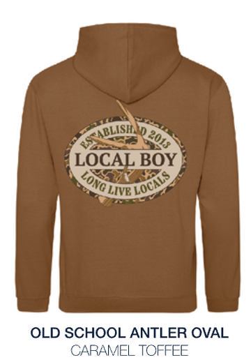 Men's Hoodie Old School Antler Oval