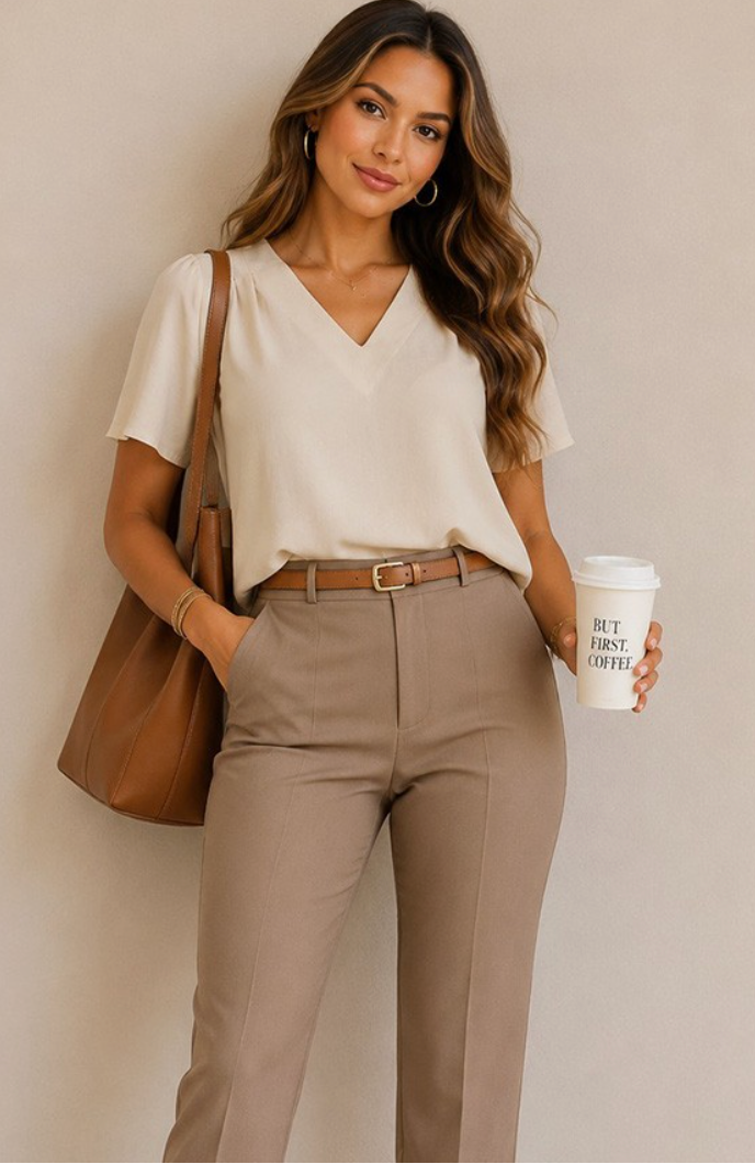 Effortless Grace V-Neck Blouse