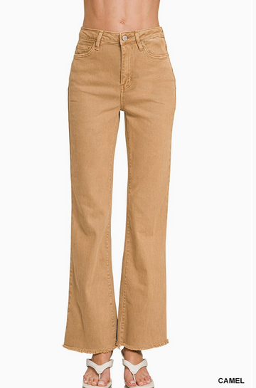 Acid Washed Frayed Pants