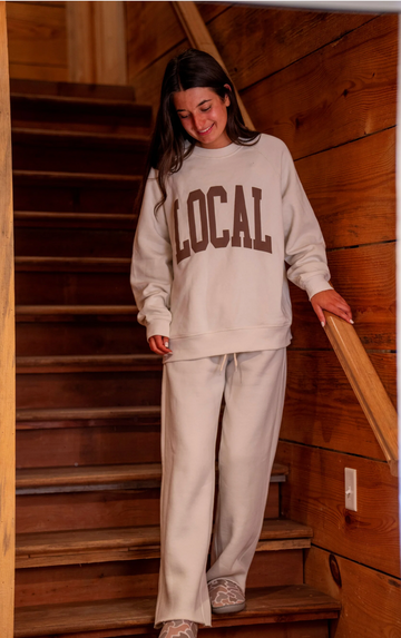 Local Girl Crescent Crew - Light Sand