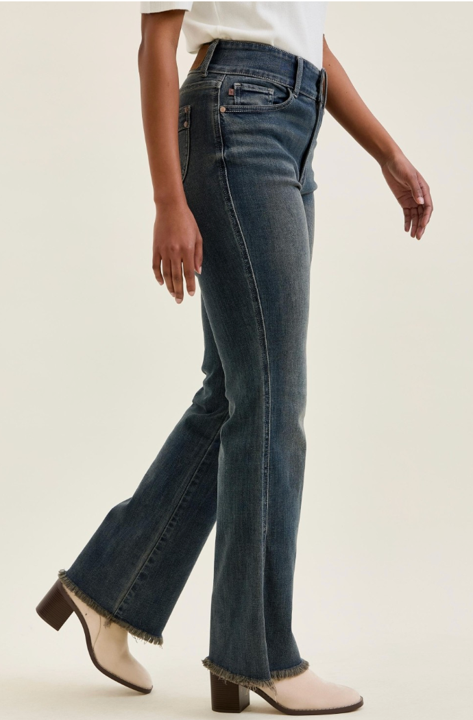 Hw "daisy" Bootcut W/ Dbl Bttn Md Vintage Grey Cast Jean