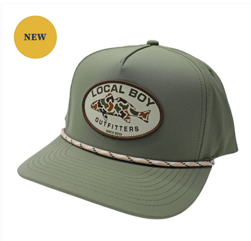 Youth Vintage Redfish Patch High Crown Rope Hat