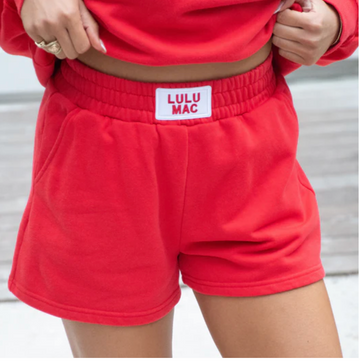 LuLu Mac Terry Cloth Shorts - Red