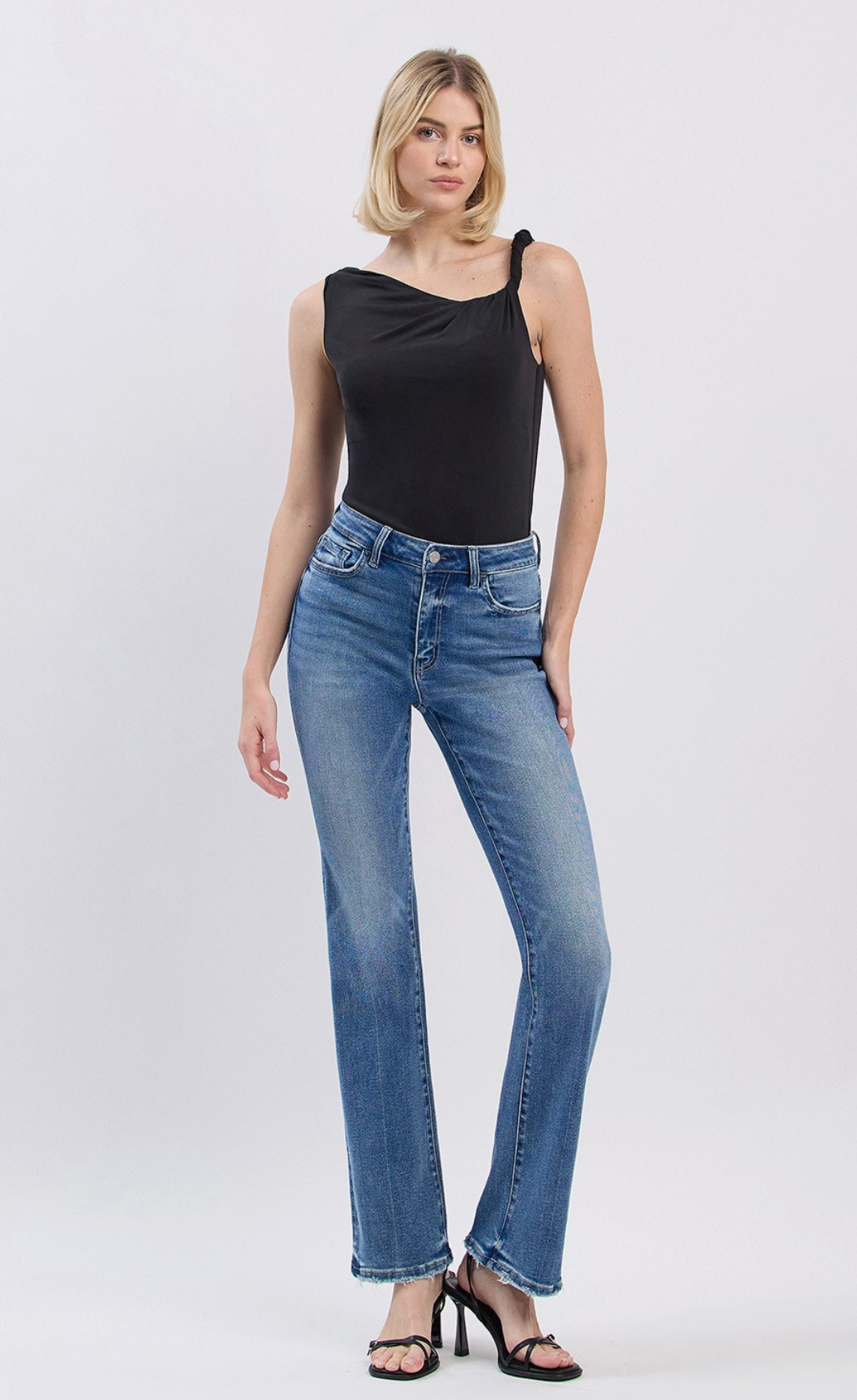 High Rise Full Length Bootcut Jeans
