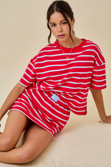 The Perfect Game Day Striped Skort Set