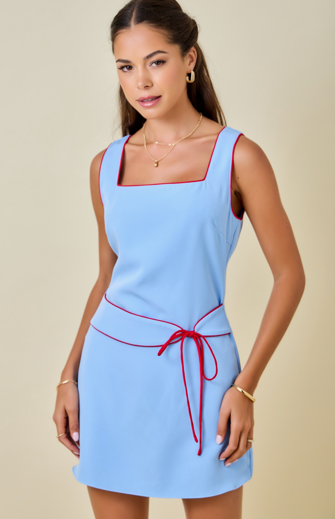 The Fun Game Day A-Line Contrast Dress