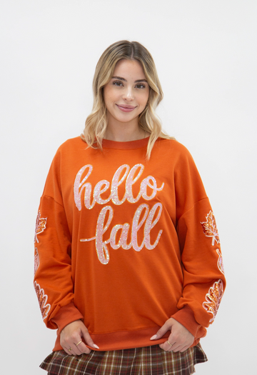 Sequin "Hello Fall" Top