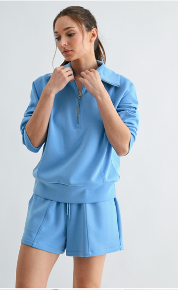 Laguna Scuba Half Zip Pullover & Short Set