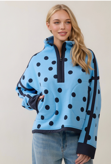 Polka Dot Contrast Pull Over