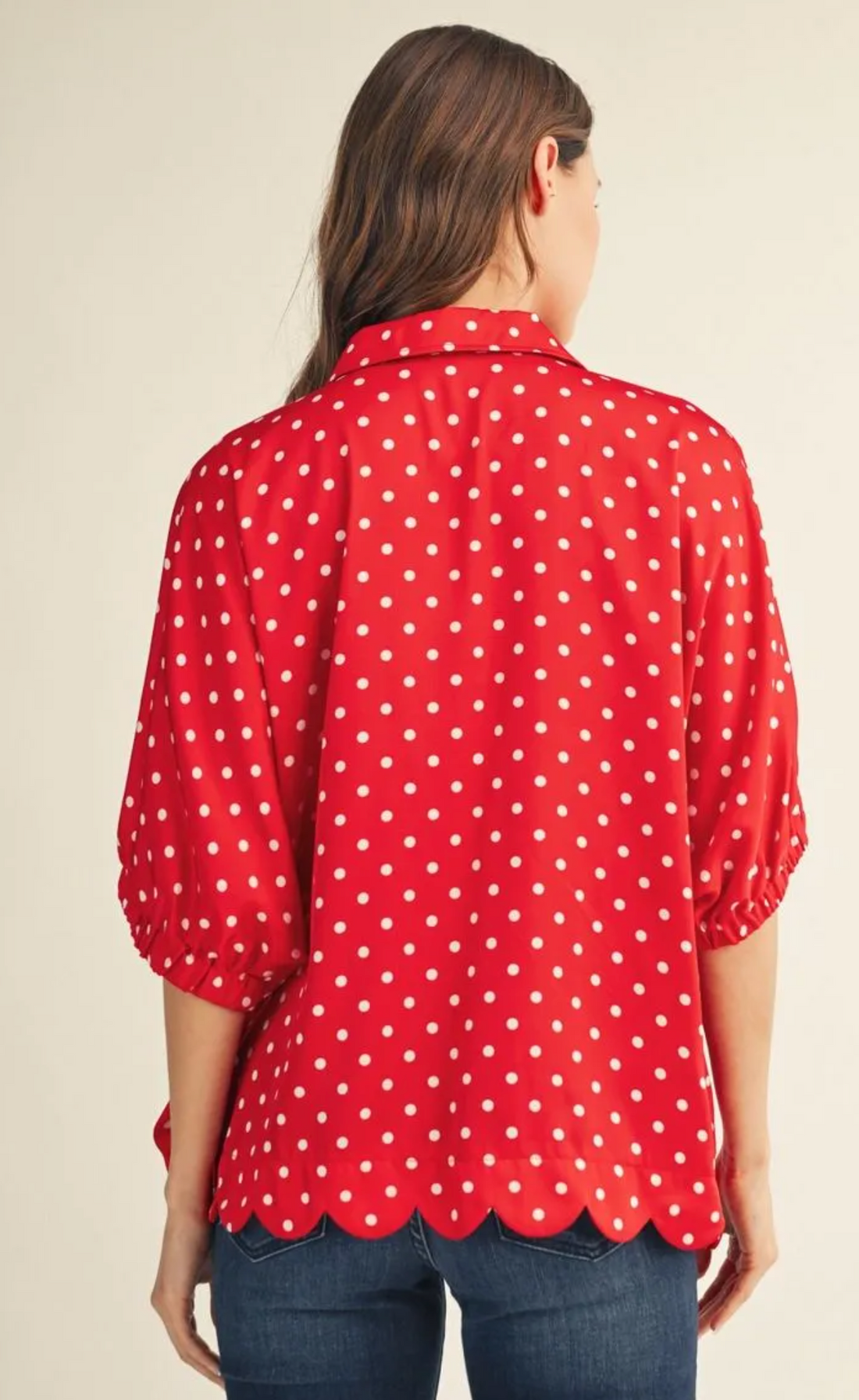 Polka Dot Red Top