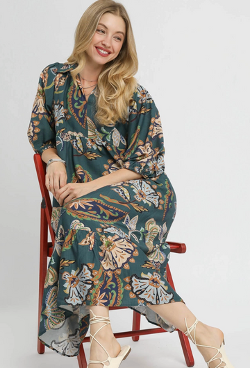 Boho Paisley Tiered Dress