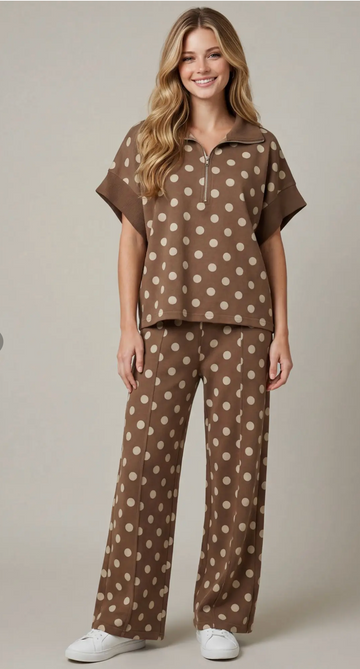 The Classic Brown Polka Dot Set