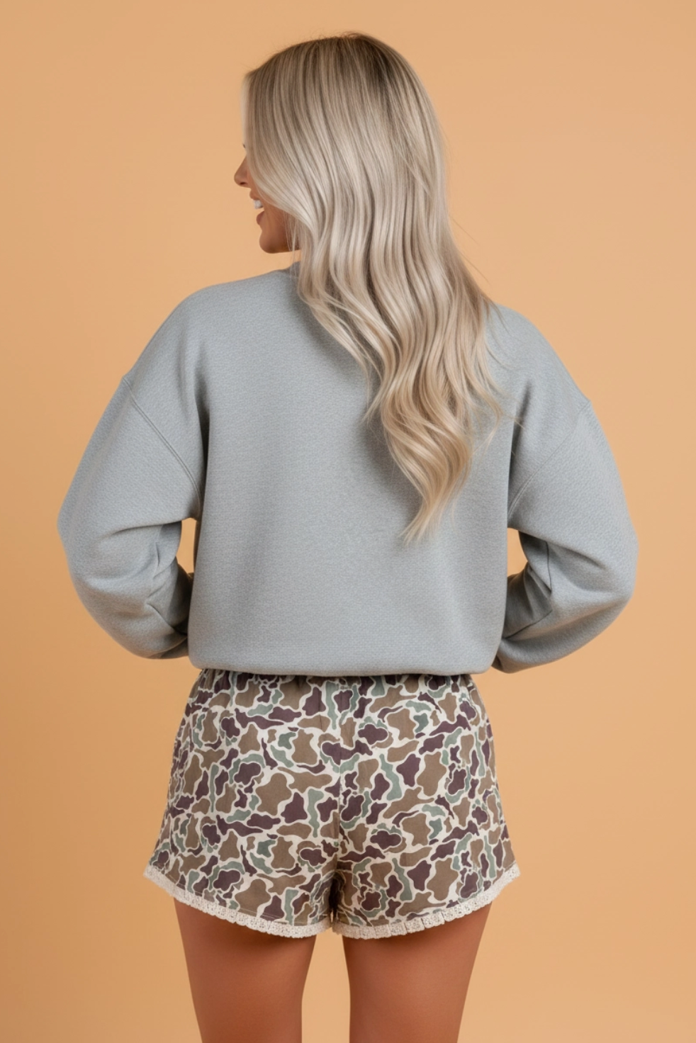 Camo Ruffle Hem Boxer Shorts