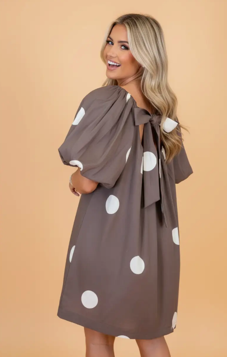 Polka Dot Bow Tie Back Dress