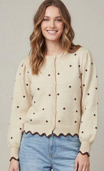 Charming Polka Dot Cardigan