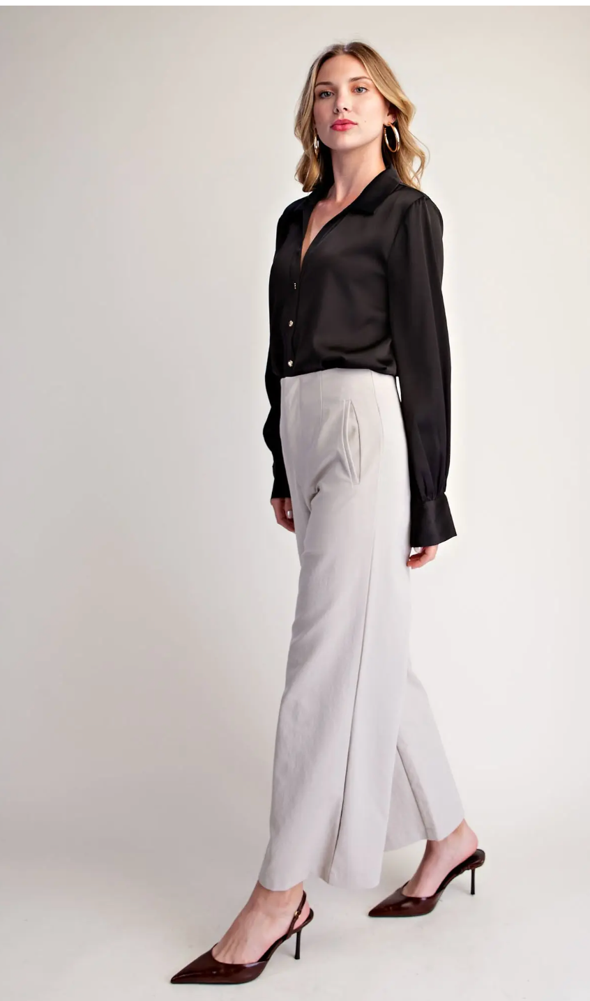 The Everyday Satin Top - Black