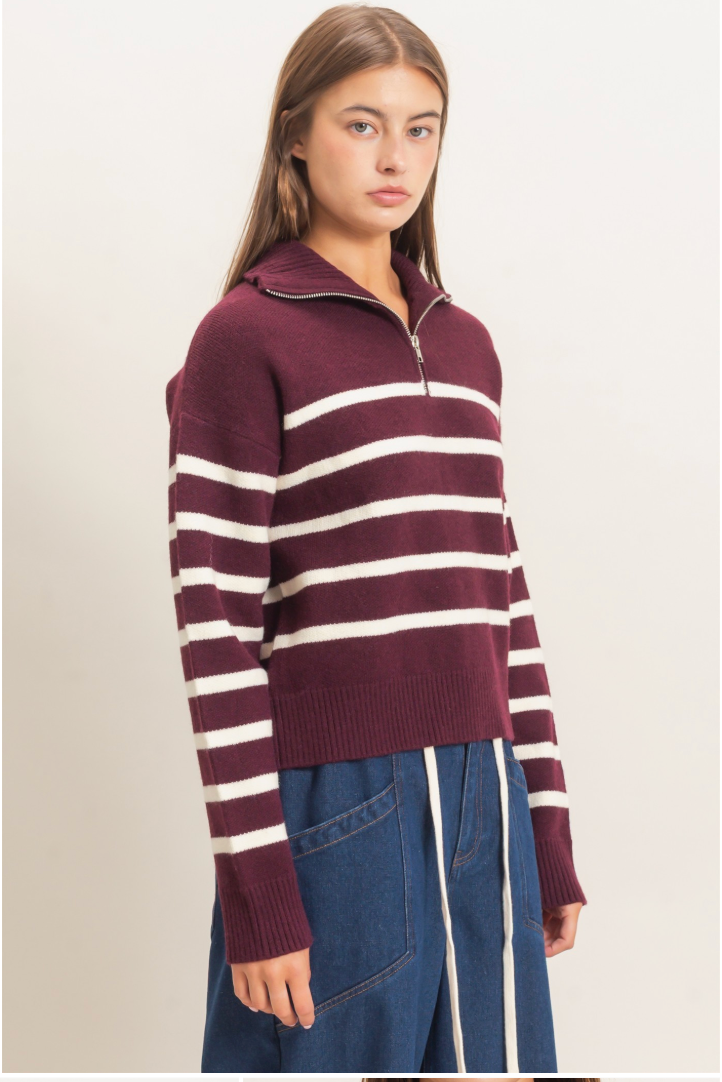 Vibrant Striped Printed Sweater