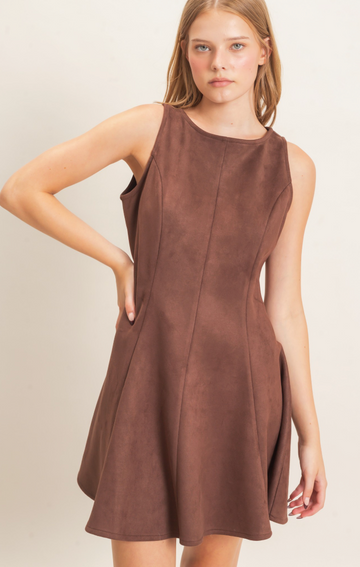 Add It To The Showcase Suede Dress