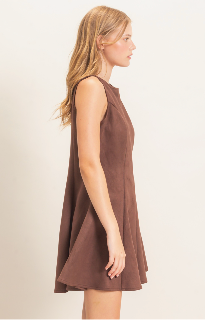 Add It To The Showcase Suede Dress