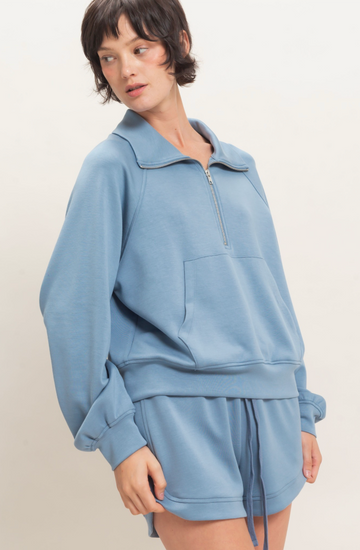 Comfy Half-Zip Pullover and Pant Set