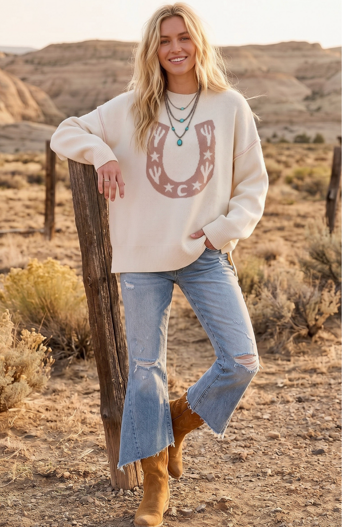 Horseshoe Cactus Knit Sweater
