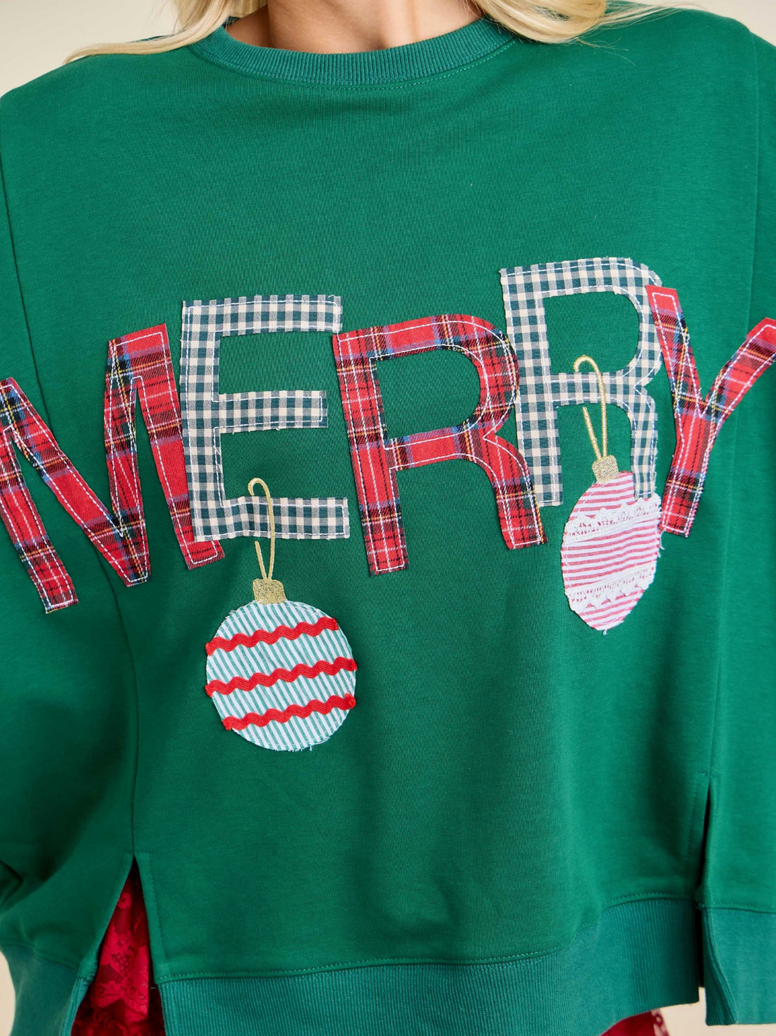 "Merry" Ornament Christmas Sweatshirt